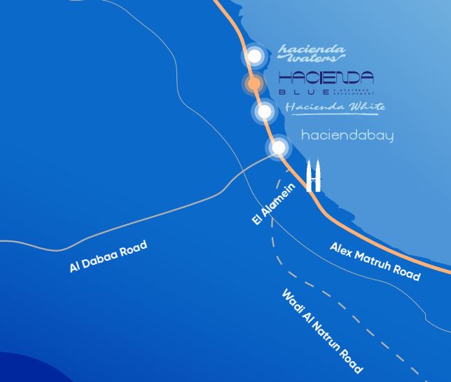 اسعار قرية هاسيندا بلو الساحل الشمالي 3 لوكيشن مشروع بالم هيلز hacienda blue location