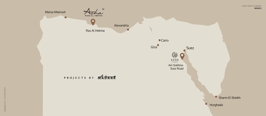 ازها الساحل الشمالي Azha Village 2 مشروع مدار - ازها الساحل الشمالي الكيلو كام