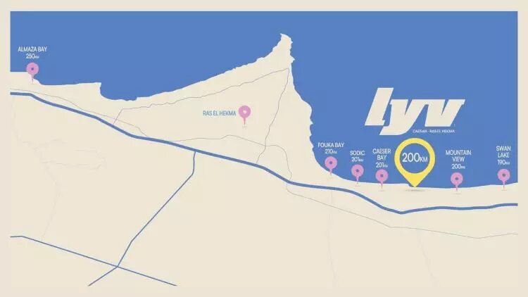 ليف سيزار LYV North Coast 2 خريطة موقع ليف سيزار الساحل الشمالي