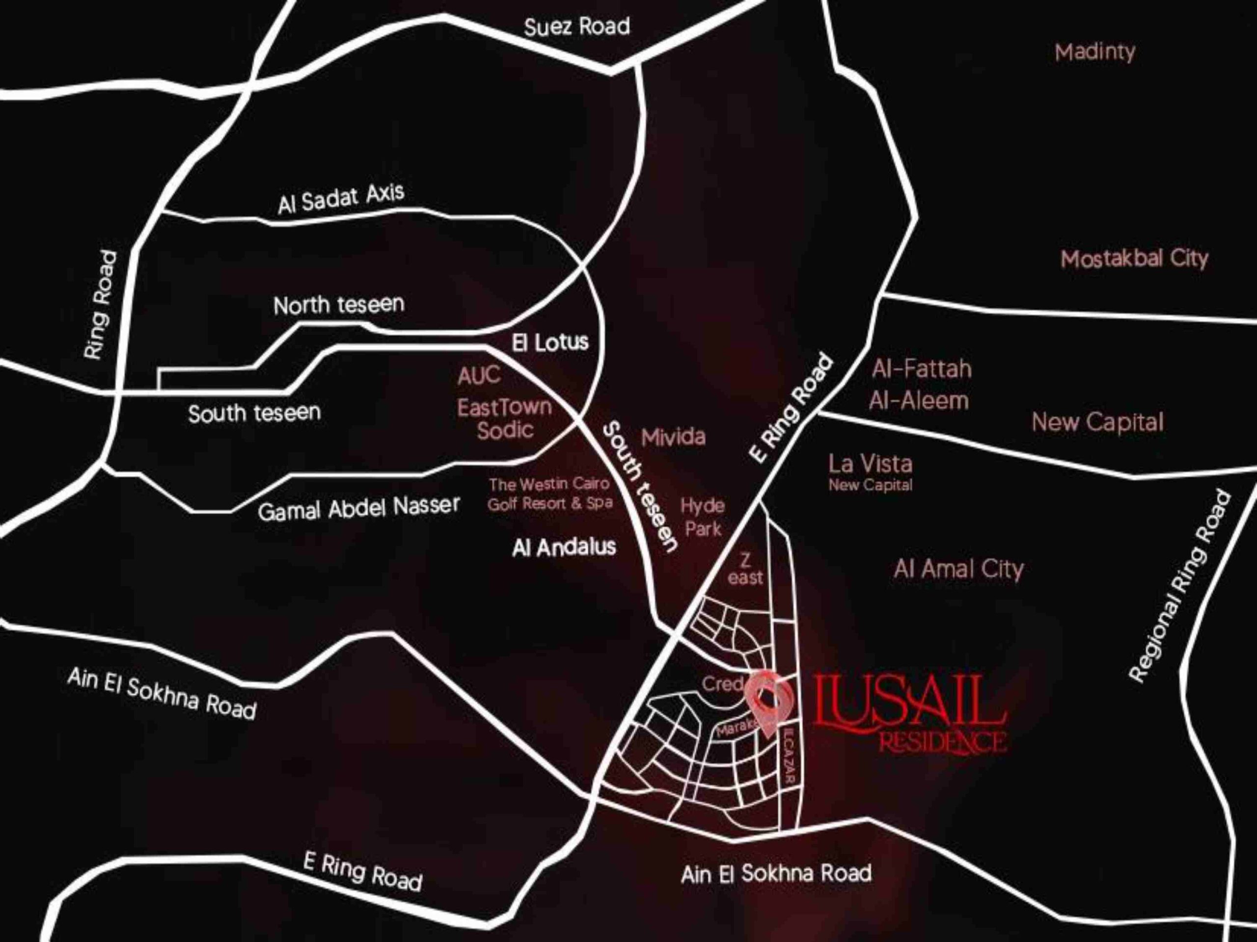 كمبوند Lusail التجمع السادس القاهرة الجديدة 2 موقع مشروع لوسيل التجمع السادس