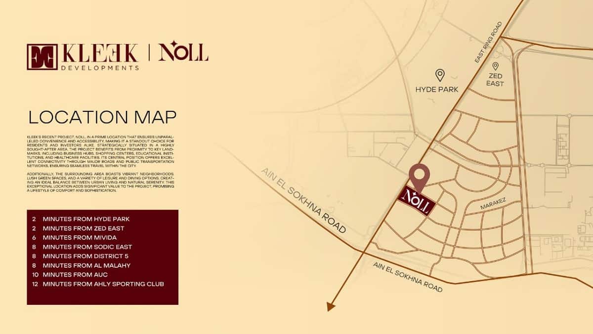 مشروع Noll التجمع السادس - شركة كليك 5 خريطة التجمع كليك نول Kleek Noll