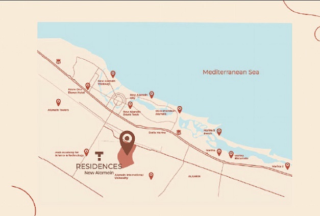 أسعار تي ريزيدنس العلمين الجديدة | خصم للكاش 2 موقع مشروع تي ريزيدنس العلمين الجديدة