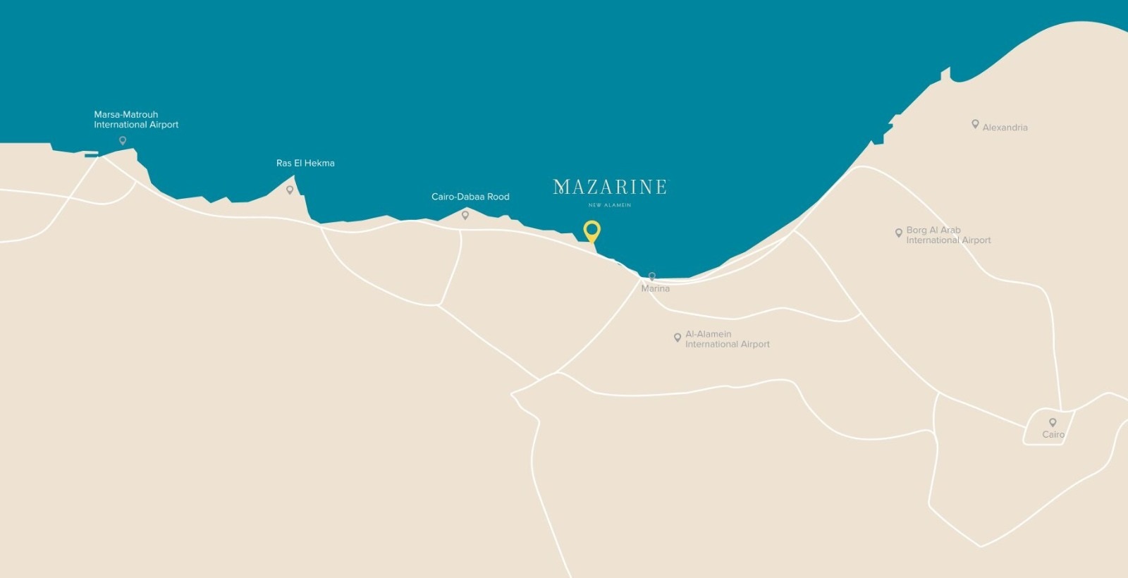 مزارين العلمين | سكن هادئ بموقع مميز على البحر 2 موقع مشروع Mazarine العلمين الجديدة