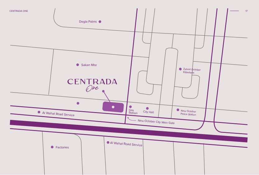 مشروع OAD أكتوبر Centrada One 2 خريطة موقع سنترادا أكتوبر CENTRADA ONE