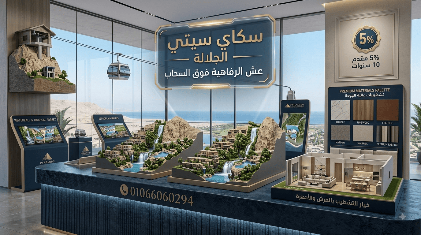مشروع سكاي سيتي الجلالة بيراميدز 3 شقق مفروشة للبيع سكاي سيتي الجلالة